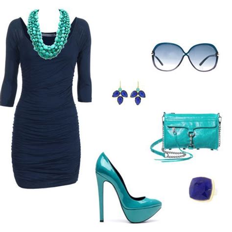 jewelry matching blue dress.